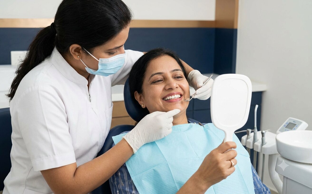 Full-Mouth Fixed Teeth with Dental Implants (All-on-6 / All-on-8) in Hyderabad