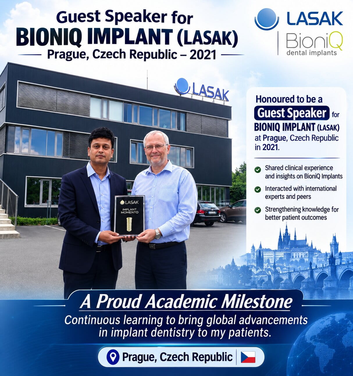 Guest speaker for BioniQ Implant LASAK, Prague, Czech Republic 2021
